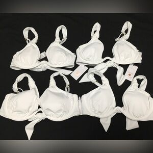Lot of 4 Shade & Shore 34B White Knot Detail Continuous Underwire Bikini Top